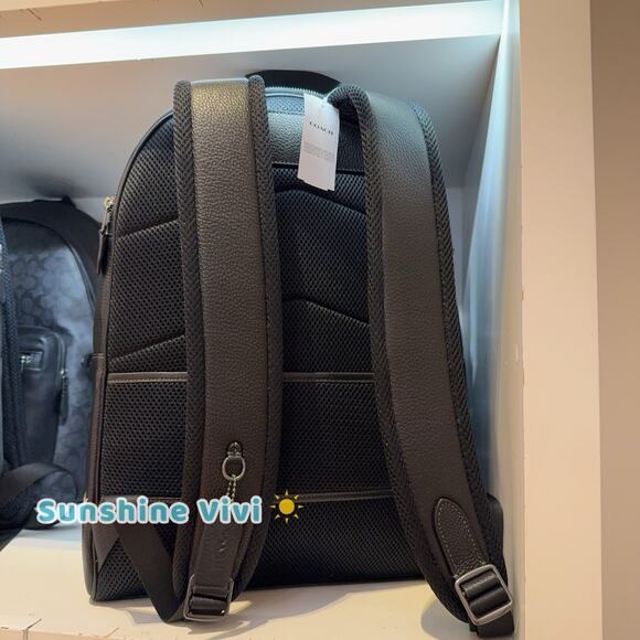 NWT Coach West Backpack With Lightning Bolt Print Gunmetal/Black CDC76 - Picture 4 of 5